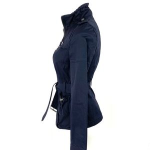 BURBERRY BELTED WAIST SHORT UTILITY JACKET TRENCH COAT SZ 4